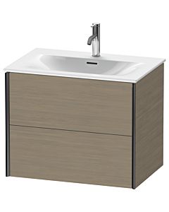 Duravit XViu Waschtisch-Unterschrank XV41330B235 71 x 55,7 x 48 cm, Eiche terra, 2 Schubkästen, schwarz matt