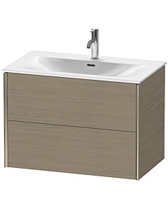 Duravit XViu Waschtisch-Unterschrank XV41340B135 81 x 55,7 x 48 cm, Eiche terra, 2 Schubkästen, champagner matt