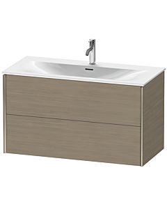 Duravit XViu Waschtisch-Unterschrank XV41350B135 101 x 55,7 x 48 cm, Eiche terra, 2 Schubkästen, champagner matt