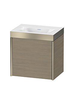 Duravit XViu Waschtisch-Unterschrank XV4630NB135P 45x33,3cm, 1 Tür, links, ohne Hahnloch, champagner matt, Rahmen P, Eiche terra