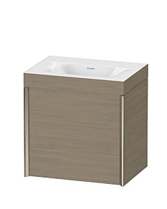 Duravit XViu vanity unit XV4631NB135C 45x33.3cm, 2000 door, right, without tap hole, matt champagne, Rahmen C, terra oak