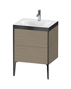 Duravit meuble XViu XV4709OB235P 60x48cm, 2 2000 - out, Match2 trou de coulée, noir mat, Rahmen P, terra chêne