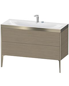 Duravit XViu vanity unit XV4712EB135P 120x48cm, 2 drawers, 2 tap holes, matt champagne, Rahmen P, terra oak