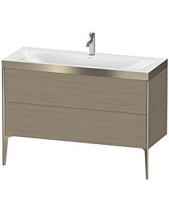 Duravit XViu vanity unit XV4712OB135P 120x48cm, 2 drawers, 2000 tap hole, matt champagne, Rahmen P, terra oak
