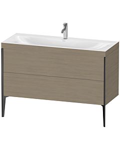 Duravit XViu meuble sous-vasque XV4712OB235C 120x48cm, 2 tiroirs, 2000 , noir mat, Rahmen C, chêne terra