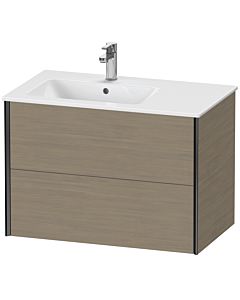 Duravit Meuble sous-vasque XViu XV41580B235 81x48x56cm, 2 tiroirs, vasque à gauche, noir mat, chêne terra