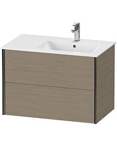 Duravit XViu Waschtisch-Unterschrank XV41590B235 81x48x56cm, 2 Schubkästen, Becken rechts, schwarz matt, Eiche terra