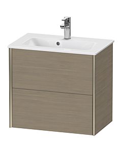 Duravit XViu Waschtisch-Unterschrank XV41780B135 61 x 56 x 39 cm, Eiche terra, 2 Schubkästen, wandhängend, champagner matt