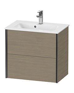 Duravit XViu Waschtisch-Unterschrank XV41780B235 61 x 56 x 39 cm, Eiche terra, 2 Schubkästen, wandhängend, schwarz matt