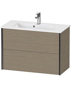 Duravit XViu Waschtisch-Unterschrank XV41790B235 81 x 56 x 39 cm, Eiche terra, 2 Schubkästen, wandhängend, schwarz matt