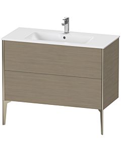 Duravit XViu Waschtisch-Unterschrank XV44830B135 101 x 59,4 x 48 cm, Eiche terra, 2 Auszüge, stehend, champagner matt