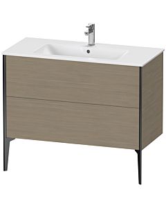 Duravit XViu Waschtisch-Unterschrank XV44830B235 101 x 59,4 x 48 cm, Eiche terra, 2 Auszüge, stehend, schwarz matt