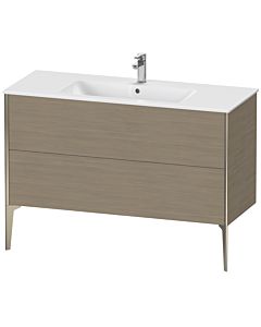 Duravit XViu vanity unit XV44840B135 121 x 59.4 x 48 cm, terra oak, 2 pull-outs, standing, matt champagne