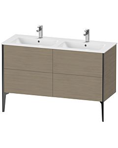 Duravit XViu Waschtisch-Unterschrank XV44850B235 128x48x59,4cm, 4 Auszüge, stehend, schwarz matt, Eiche terra