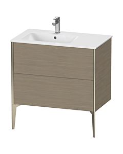 Duravit XViu vanity unit XV44860B135 81x48x59.4cm, 2 pull-outs, basin on the left, matt champagne, terra oak