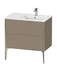 Duravit XViu vanity unit XV44870B135 81x48x59.4cm, 2 pull-outs, basin on the right, matt champagne, terra oak