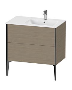 Duravit XViu vanity unit XV44870B235 81x48x59.4cm, 2 pull-outs, basin on the right, matt black, terra oak