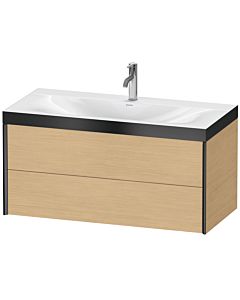 Duravit XViu vanity unit XV4616OB230P 100x48cm, 2 drawers, 2000 tap hole, matt black, Rahmen P, natural oak
