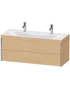 Duravit Meuble sous-vasque XViu XV4618OB130C 120x48cm, 2 tiroirs, champagne mat, Rahmen C, chêne naturel