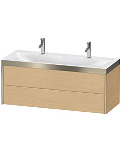 Duravit XViu Waschtisch-Unterschrank XV4618OB130P 120x48cm, 2 Schubkästen, champagner matt, Rahmen P, Eiche natur