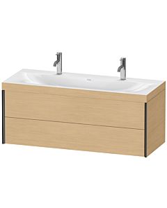 Duravit Meuble sous-vasque XViu XV4618OB230C 120x48cm, 2 tiroirs, noir mat, Rahmen C, chêne naturel