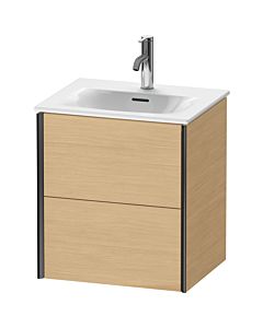Duravit XViu Waschtisch-Unterschrank XV41310B230 51x42x55,7cm, 2 Schubkästen, schwarz matt, Eiche natur