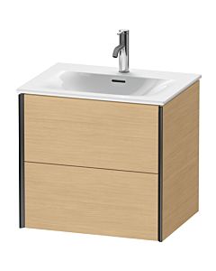 Duravit Meuble sous-vasque XViu XV41320B230 61 x 55,7 x 48 cm, chêne naturel, 2 tiroirs, noir mat