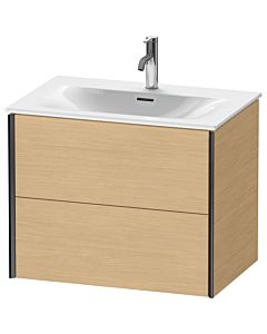 Duravit Meuble sous-vasque XViu XV41330B230 71 x 55,7 x 48 cm, chêne naturel, 2 tiroirs, noir mat
