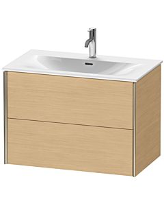 Duravit Meuble sous-vasque XViu XV41340B130 81 x 55,7 x 48 cm, chêne naturel, 2 tiroirs, champagne mat
