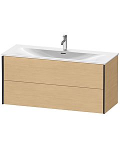 Duravit Meuble sous-vasque XViu XV41360B230 121 x 55,7 x 48 cm, chêne naturel, 2 tiroirs, noir mat