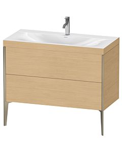 Duravit meuble XViu XV4711OB130C 100x48cm, 2 2000 - out, Match2 trou de coulée, champagne mat, Rahmen C, chêne naturel