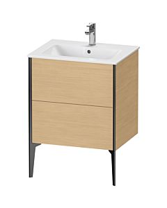 Duravit XViu vanity unit XV44810B230 61 x 59.4 x 48 cm, natural oak, 2 pull-outs, standing, matt black