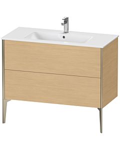 Duravit XViu vanity unit XV44830B130 101 x 59.4 x 48 cm, natural oak, 2 pull-outs, standing, matt champagne