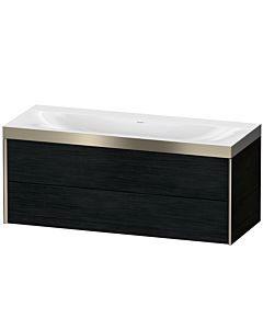 Duravit XViu vanity unit XV4617NB116P 120x48cm, 2 drawers, without tap hole, matt champagne, Rahmen P, black oak