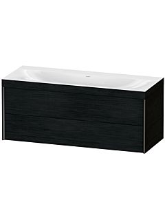 Duravit XViu vanity unit XV4617NB216C 120x48cm, 2 drawers, without tap hole, matt black, Rahmen C, black oak
