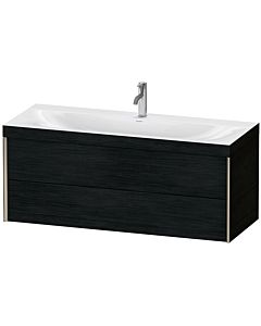 Duravit XViu vanity unit XV4617OB116C 120x48cm, 2 drawers, 2000 tap hole, matt champagne, Rahmen C, black oak