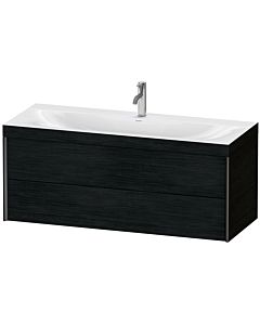Duravit XViu vanity unit XV4617OB216C 120x48cm, 2 drawers, 2000 tap hole, matt black, Rahmen C, black oak