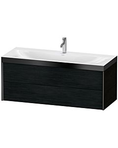 Duravit XViu vanity unit XV4617OB216P 120x48cm, 2 drawers, 2000 tap hole, matt black, Rahmen P, black oak