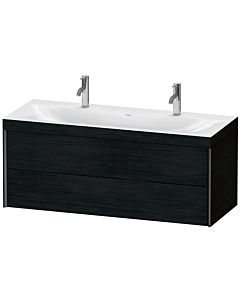 Duravit Meuble sous-vasque XViu XV4618OB216C 120x48cm, 2 tiroirs, noir mat, Rahmen C, chêne noir
