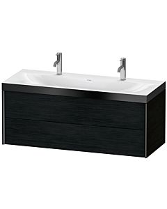 Duravit Meuble sous-vasque XViu XV4618OB216P 120x48cm, 2 tiroirs, noir mat, Rahmen P, chêne noir