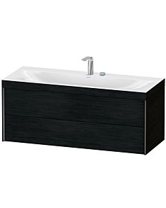 Duravit XViu vanity unit XV4617EB216C 120x48cm, 2 drawers, 2 tap holes, matt black, Rahmen C, black oak