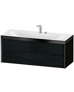 Duravit XViu vanity unit XV4617EB216P 120x48cm, 2 drawers, 2 tap holes, matt black, Rahmen P, black oak