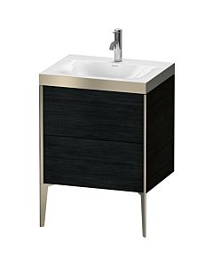 Duravit meuble XViu XV4709OB116P 60x48cm, 2 2000 - out, Match2 trou de coulée, champagne mat, Rahmen P, chêne noir