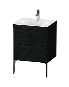 Duravit meuble XViu XV4709OB216C 60x48cm, 2 2000 - out, Match2 trou de coulée, noir mat, Rahmen C, chêne noir