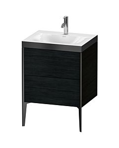 Duravit meuble XViu XV4709OB216P 60x48cm, 2 2000 - out, Match2 trou de coulée, noir mat, Rahmen P, chêne noir