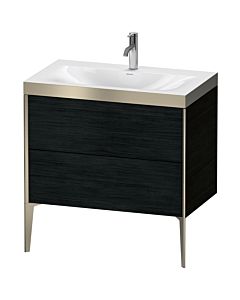 Duravit meuble XViu XV4710OB116P 80x48cm, 2 2000 - out, Match2 trou de coulée, champagne mat, Rahmen P, chêne noir