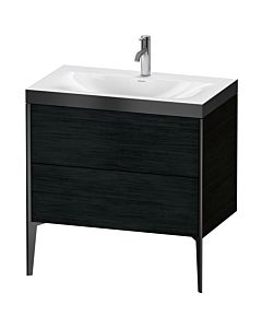 Duravit meuble XViu XV4710OB216P 80x48cm, 2 2000 - out, Match2 trou de coulée, noir mat, Rahmen P, chêne noir