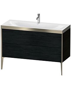 Duravit XViu meuble sous-vasque XV4712OB116P 120x48cm, 2 tiroirs, 2000 , champagne mat, Rahmen P, chêne noir