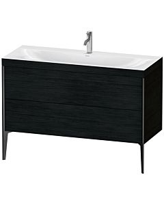 Duravit XViu vanity unit XV4712OB216C 120x48cm, 2 drawers, 2000 tap hole, matt black, Rahmen C, black oak