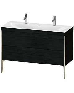 Duravit Meuble sous-vasque XViu XV4713OB116C 120x48cm, 2 coulissants, sans trou pour robinet, champagne mat, Rahmen C, chêne noir